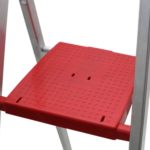 Escada Alumínio 3 Degraus 1,08m 120kg Prata e Vermelho Reisam - Imagem 2