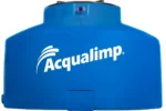Caixa De Água 310L Polietileno Água Protegida Tampa Rosca Azul