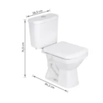 Kit Vaso Sanitário com Caixa Acoplada e Assento Branco Duplo Acionamento 3/6L Saída Vertical Lirio Fiori - Imagem 6