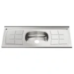 Pia Inox Ghel Plus 1500X530X95mm Cuba Central N4 Escorredor concretada sem Válvula